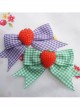 Fashion Plaids Bowknot Strawberry Sweet Lolita Hand Sleeves