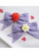 Fashion Plaids Bowknot Strawberry Sweet Lolita Hand Sleeves