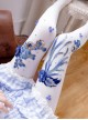 Fashion Blue-and-white Porcelain Series Embroidery Printing Handmade Decals Lolita 120D Pantyhose