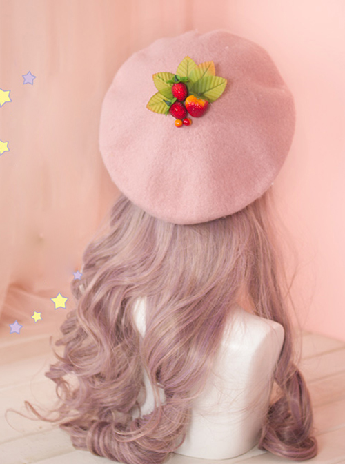 Strawberry Berries Cute Lolita Beret