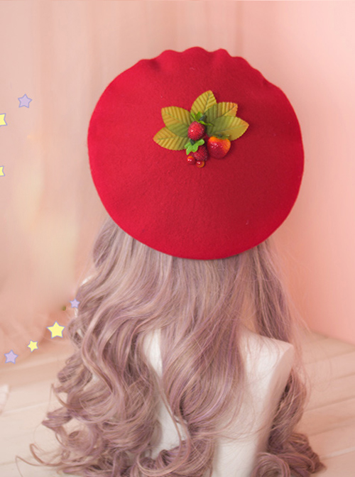 Strawberry Berries Cute Lolita Beret