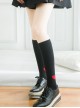 Pure Cotton The Heart-shaped Pattern Pure Color Stockings