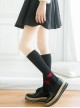 Pure Cotton The Heart-shaped Pattern Pure Color Stockings