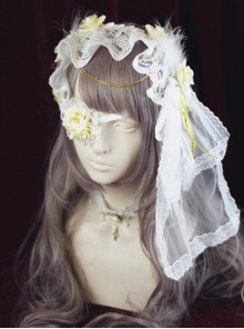 Retro Lace Cross Rose Gothic Lolita Headband