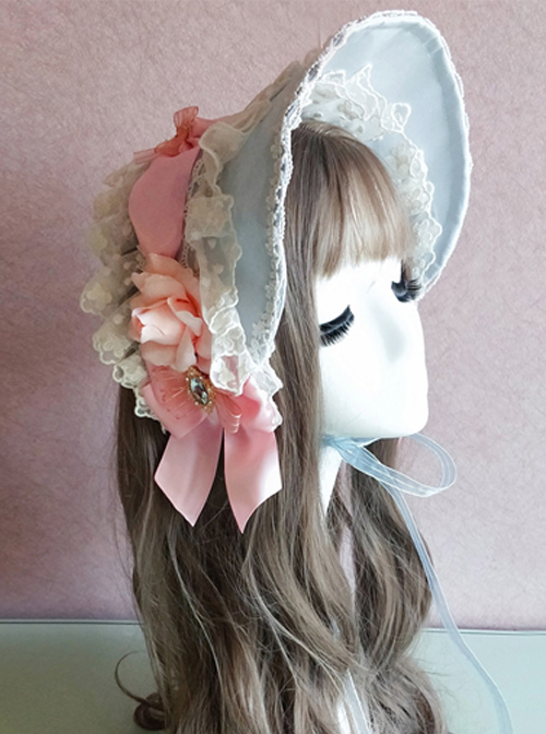 Palace Style Lace Ribbon Gothic Lolita Bonnet