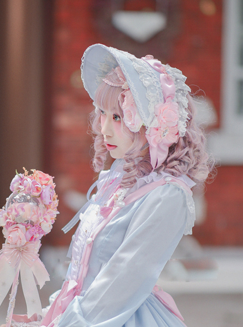 Palace Style Lace Ribbon Gothic Lolita Bonnet