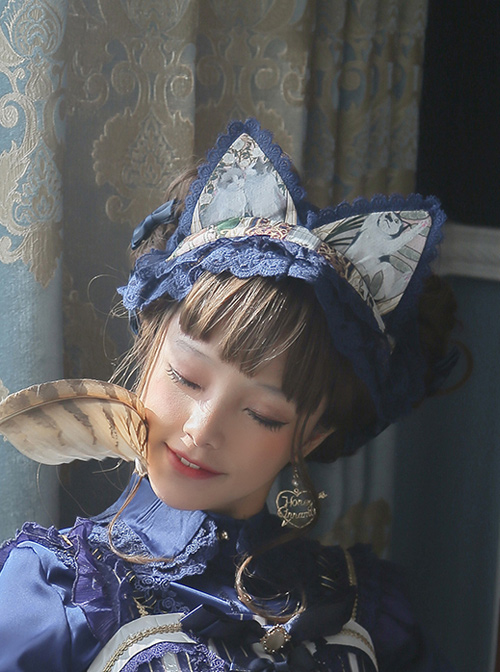 Cat Tarot Series Chiffon Cat Ears Classic Lolita Hair Band