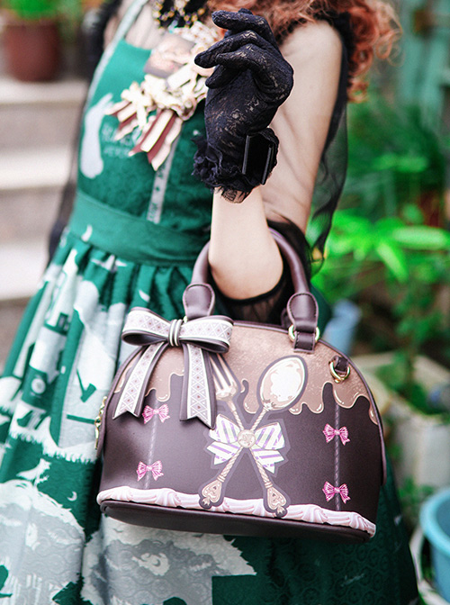 Chocolate Sauce Bowknot Spoon Shoulder Bag