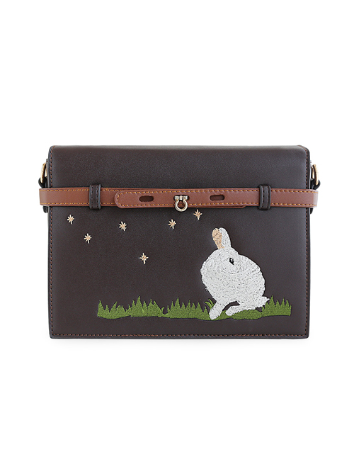 Pastoral Style Little White Rabbit Embroidery Classic Lolita Shoulder Bag