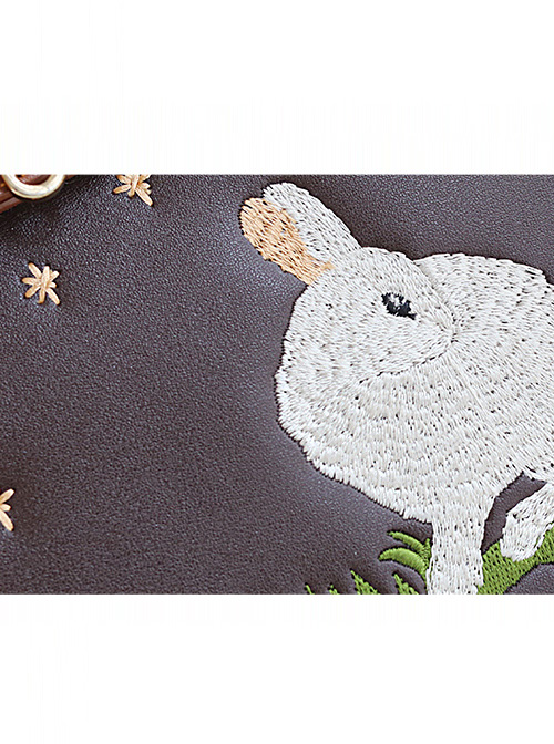 Pastoral Style Little White Rabbit Embroidery Classic Lolita Shoulder Bag