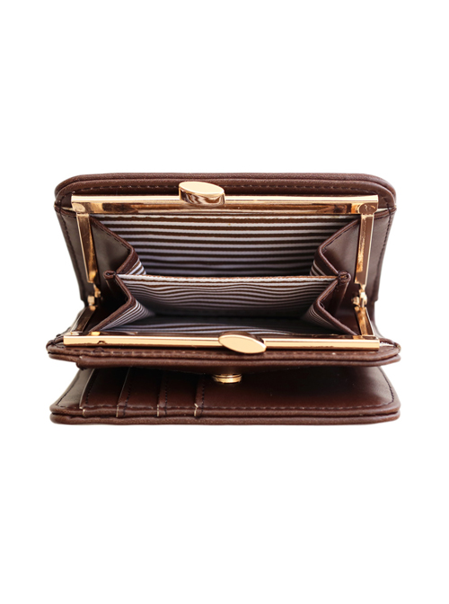 Cute Brown Flower Vine Embroidery Lolita Wallet