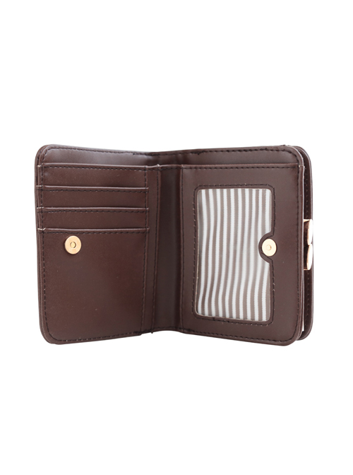 Cute Brown Flower Vine Embroidery Lolita Wallet