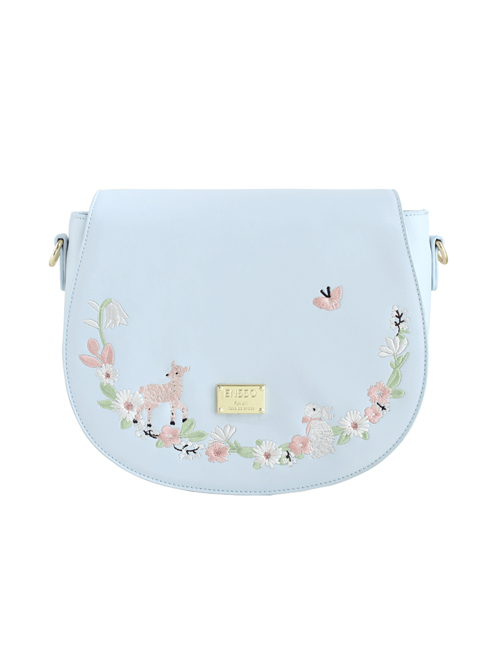 Light Blue Cute Embroidery Lolita Shoulder Bag