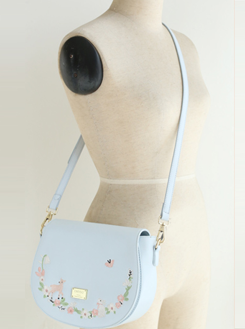 Light Blue Cute Embroidery Lolita Shoulder Bag