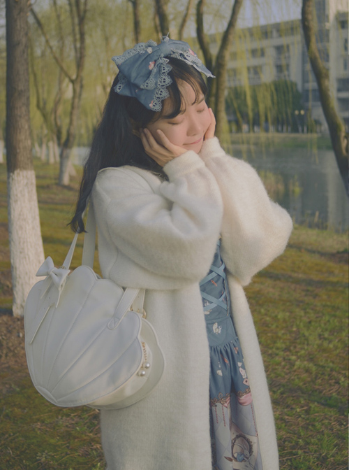 Elegance White Pearl Shell Bowknot Lolita Shoulder Bag