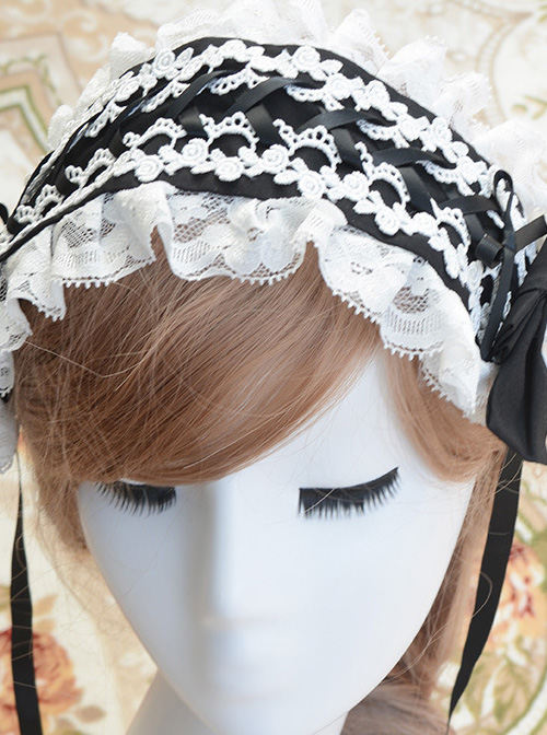 Pink Chiffon Printing Lace Sweet Lolita Hair Band