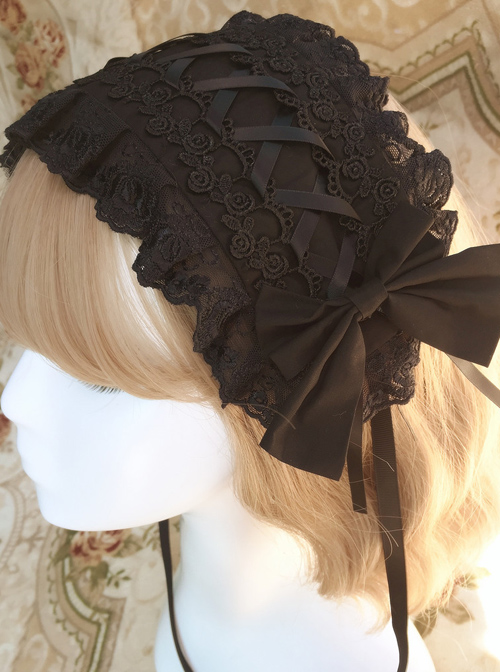 Pink Chiffon Printing Lace Sweet Lolita Hair Band