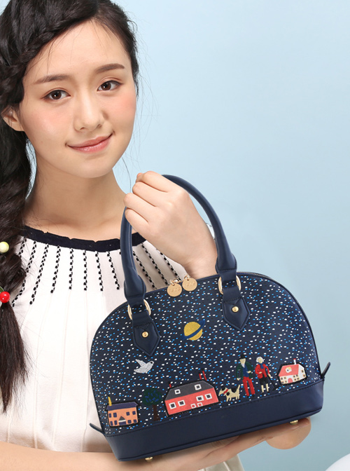 Retro Seashell Bag Embroidery Collage Lolita Shoulder Bag