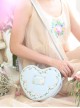 Light Blue Heart-shaped Flower Vine Embroidery Lolita Shoulder Bag