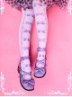 Cute Bowknot Printing Velvet Lolita Stockings