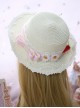 Plaid Bowknot Cute Strawberry Lolita Straw Hat