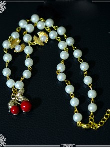 Cute Red Cherry Pearl Shell Lolita Necklace