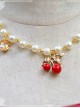 Cute Red Cherry Pearl Shell Lolita Necklace