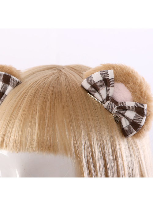 Cute Brown Little Bear Ears Sweet Lolita Hair Clips