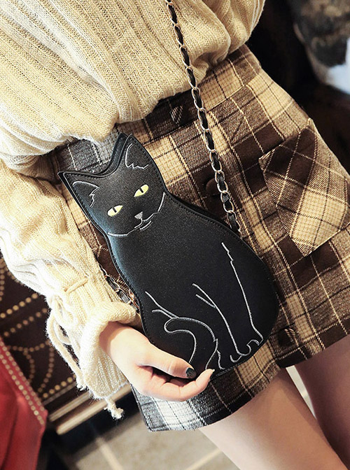 Cat-shaped Black Gothic Lolita Shoulder Bag