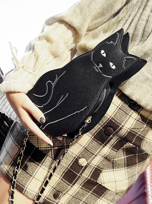 Cat-shaped Black Gothic Lolita Shoulder Bag