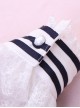 Cat Mariners Series Navy Blue Stripe Lolita Hand Sleeves