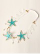 White Lace Starfish Pearl Hairband