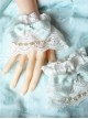 Bead Chain Bowknot Double Layer Rose Lace Lolita Hand Sleeves Multicolor