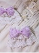 Bead Chain Bowknot Double Layer Rose Lace Lolita Hand Sleeves Multicolor