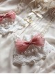 Bead Chain Bowknot Double Layer Rose Lace Lolita Hand Sleeves Multicolor