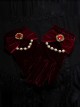 Elegant Velvet Bowknot Bead Chain Gothic Lolita Gloves