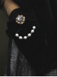 Elegant Velvet Bowknot Bead Chain Gothic Lolita Gloves