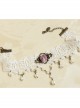 White Lace Retro Rose Pearls Lolita Necklace