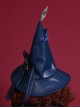 Silver Star Halloween Navy Blue Gothic Lolita Witch Hat