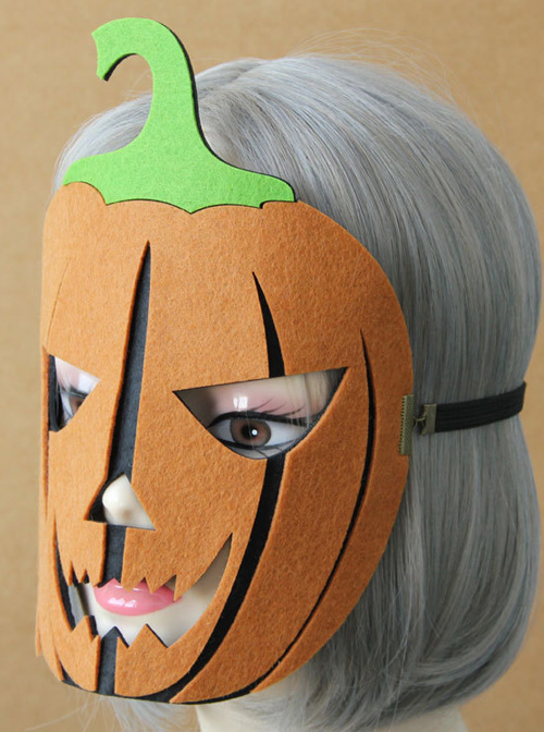 Halloween Dance Party Pumpkin Lantern Full Face Gothic Lolita Mask