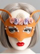 Orange Halloween Lace Flower Fox Half Face Mask