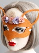 Orange Halloween Lace Flower Fox Half Face Mask