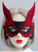 Fox Halloween Black And Red Half Face Mask