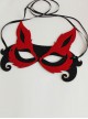 Fox Halloween Black And Red Half Face Mask