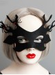 Halloween Christmas Black Antlers Half Face Mask