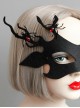 Halloween Christmas Black Antlers Half Face Mask