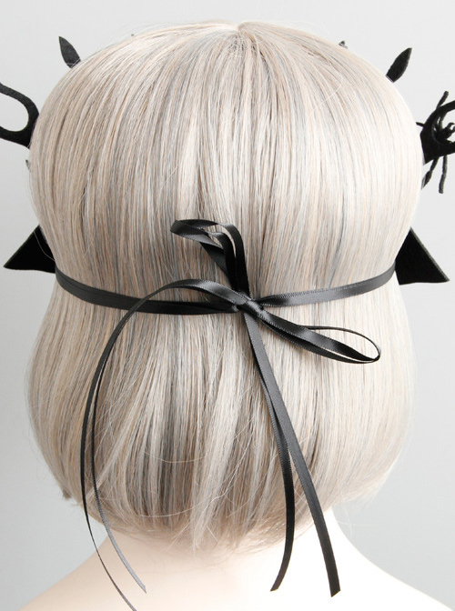 Halloween Christmas Black Antlers Half Face Mask