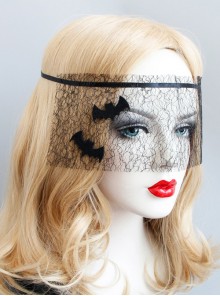 Halloween Black Bat Net Yarn Gothic Mask