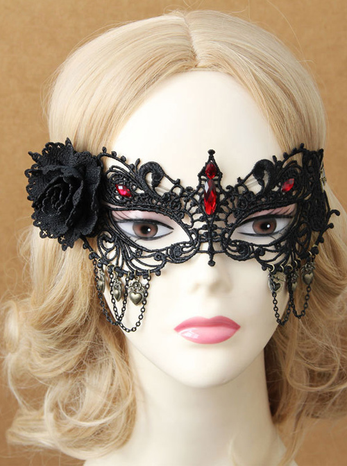 Black Lace Masquerade Half Face Mask Retro Gothic Mask