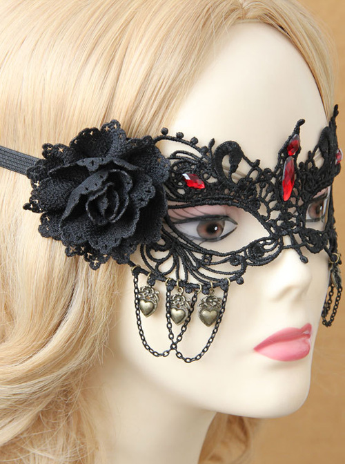 Black Lace Masquerade Half Face Mask Retro Gothic Mask